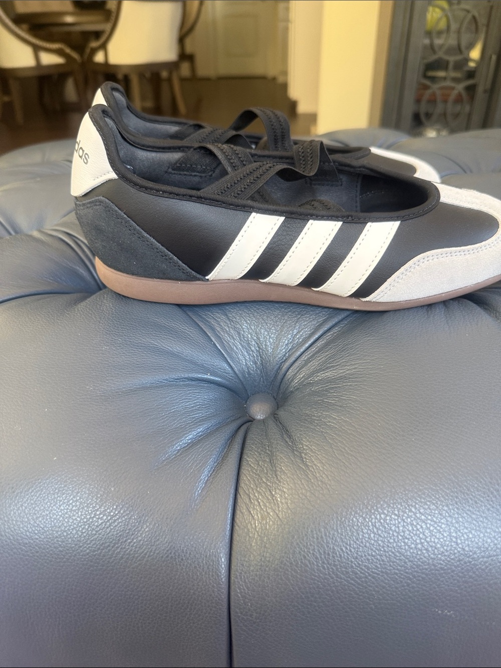 adidas Black and White Classic Samba-Style Leather Sneakers